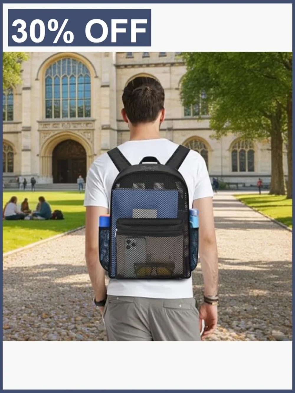 Semi-Transparent Mesh Backpack for School Sport Travel